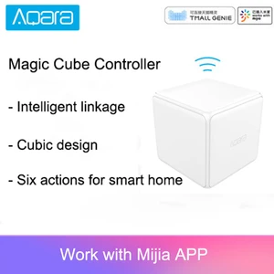 Контроллер Aqara Magic Cube, версия Zigbee, управляемая шестью движениями для умного дома, работает с приложением mijia Home