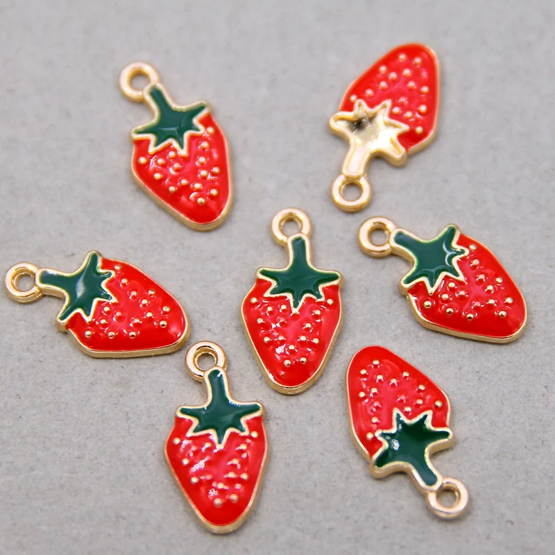 6 шт./лот милые эмалевые подвески для сережек ожерелье фрукты Клубника арбуз