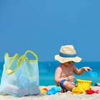 Детская пляжная Сетчатая Сумка для хранения, переносные сетчатые сумки, органайзер для игрушек, одежды, полотенец, вместительная косметичка