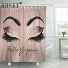 Женская занавеска для душа с золотым рисунком теней для век, водонепроницаемая, многоразовая, Douchegordijn, декор для ванной комнаты с 12 крючками