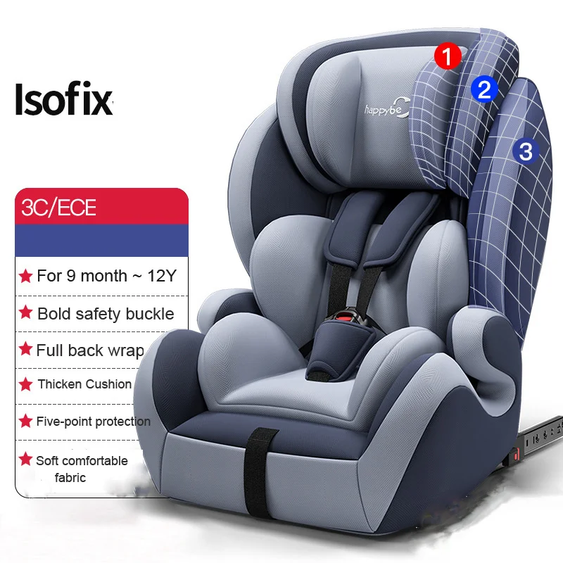 Baby Baby Car Seat Child Safety Seat ISOFIX Hard Interface 9 Months -12 Years