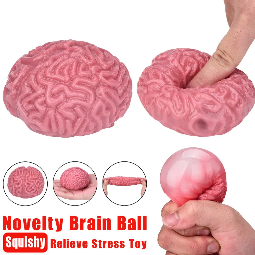 

2PC Novelty Squishy Brain Toy Squeezable Fun Toys Relieve Stress Ball Cure Doll Toys For Kids Birthday party Gift Christmas Gift
