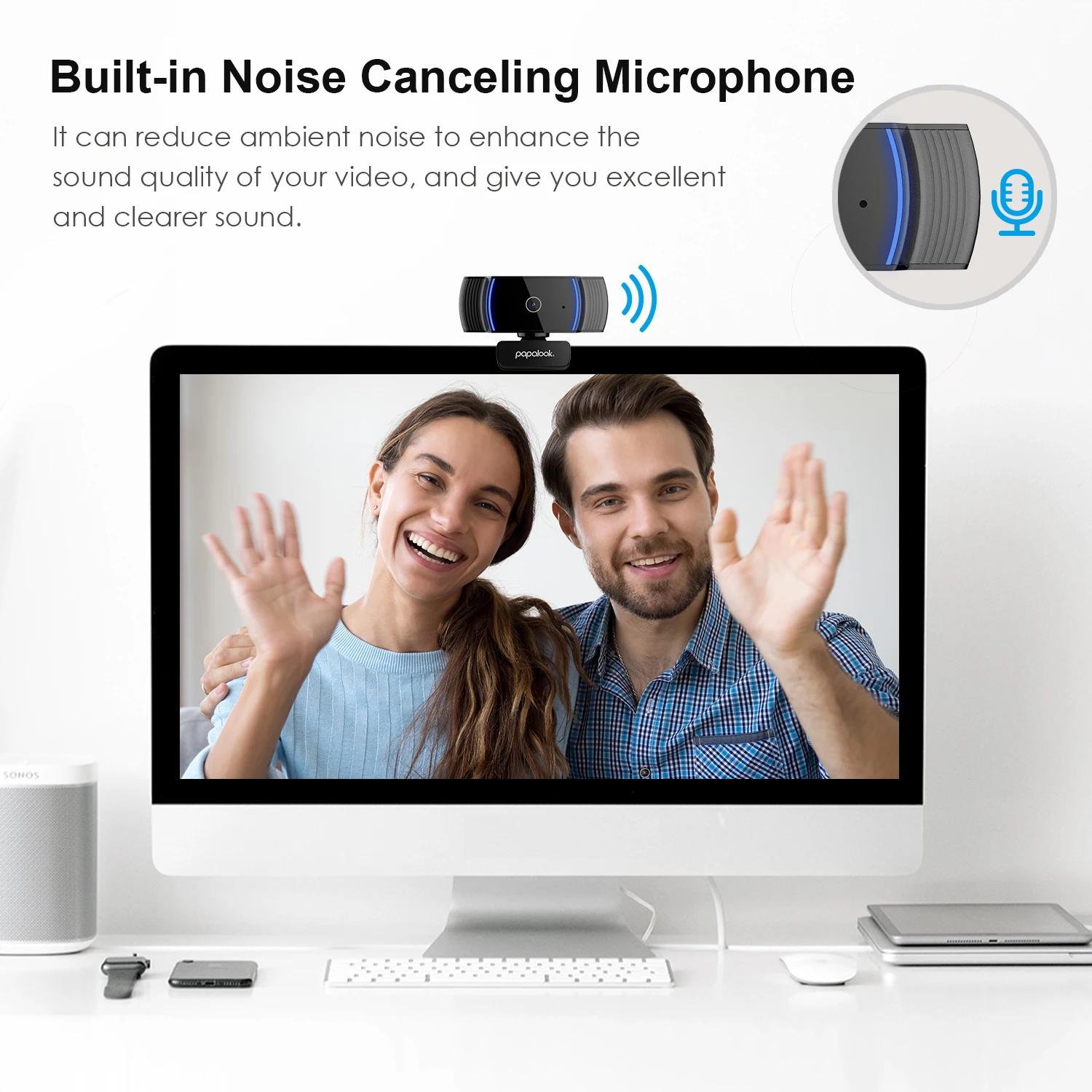 PAPALOOK 1080p Webcam with Stereo Microphones AutoFocus FHD 30FPS USB Web Camera for Streaming Online Class Laptop Computer | Компьютеры и