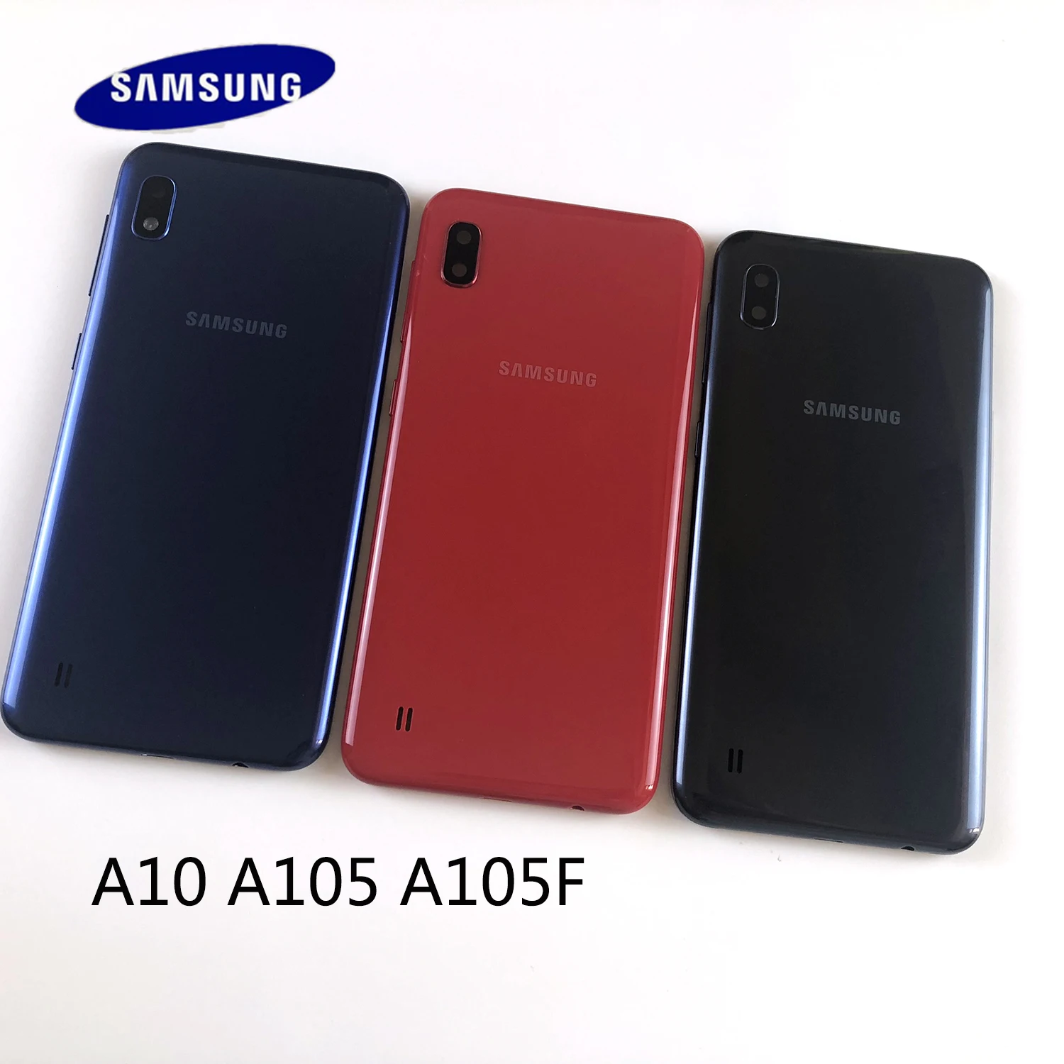 Оригинальный Корпус для Samsung Galaxy A10 A105f задняя крышка батареи + объектив камеры