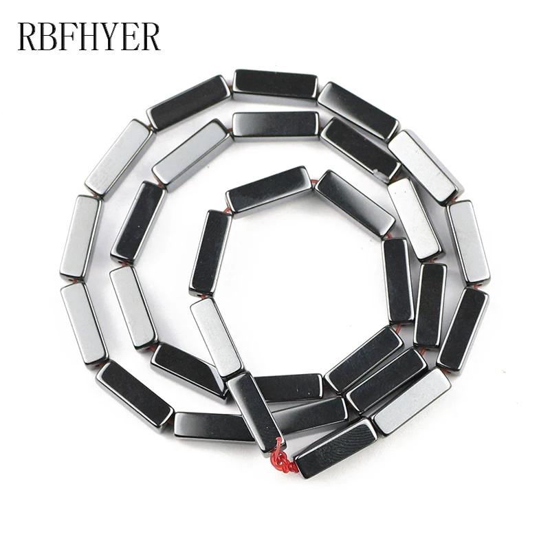 Черные гематитовые бусины из натурального камня прямоугольные Квадратные в