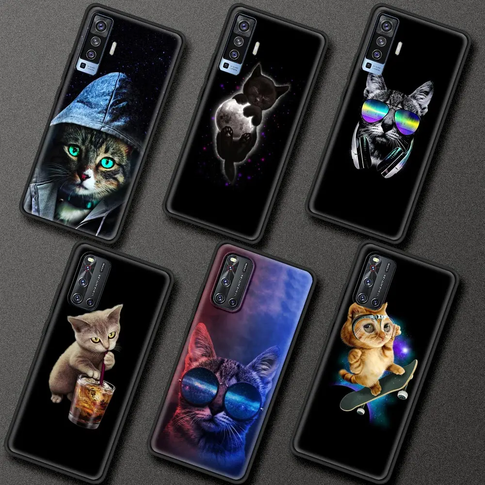 Милый Кот Чехол для телефона Vivo Y 11 12 19 50 VIVO X50 Pro плюс V Neo Силиконовый ТПУ мягкий