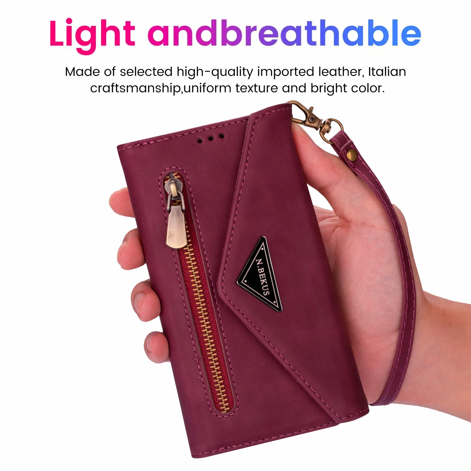 luxury zipper lanyard leather flip case for iphone 13 12 mini 11 pro xr xs max 6s 7 8 plus 5s se 2020 holder wallet stand cover free global shipping