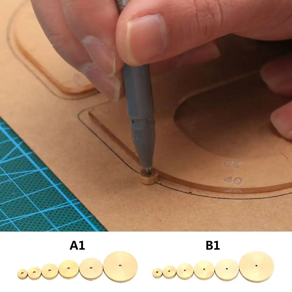 

6 Sizes Leather Solid Brass Circle Gauge For Leather Crafts Accessories Quality
