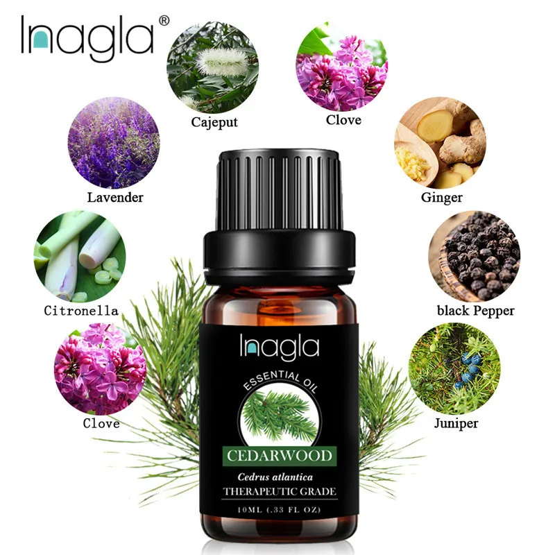 

Inagla 10ML Cedarwood Essential Oils 100% Pure Natural Pure Essential Oils for Aromatherapy Diffusers Oil Home Air Care