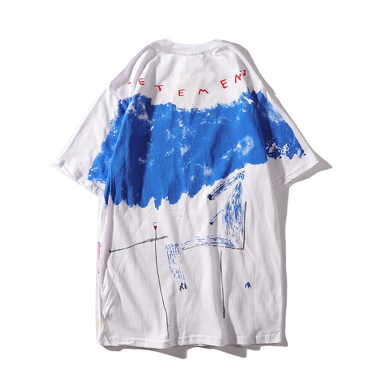 19SS мультфильм Vetements Футболка мужская и женская уличная футболка с узором в стиле