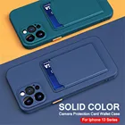 Чехол для Iphone 13 Pro Max, силиконовый мягкий чехол из ТПУ для IPhone13 Mini Aifon 13Pro 13, защитный чехол для мини-камеры, кошелек для карт, задний Чехол