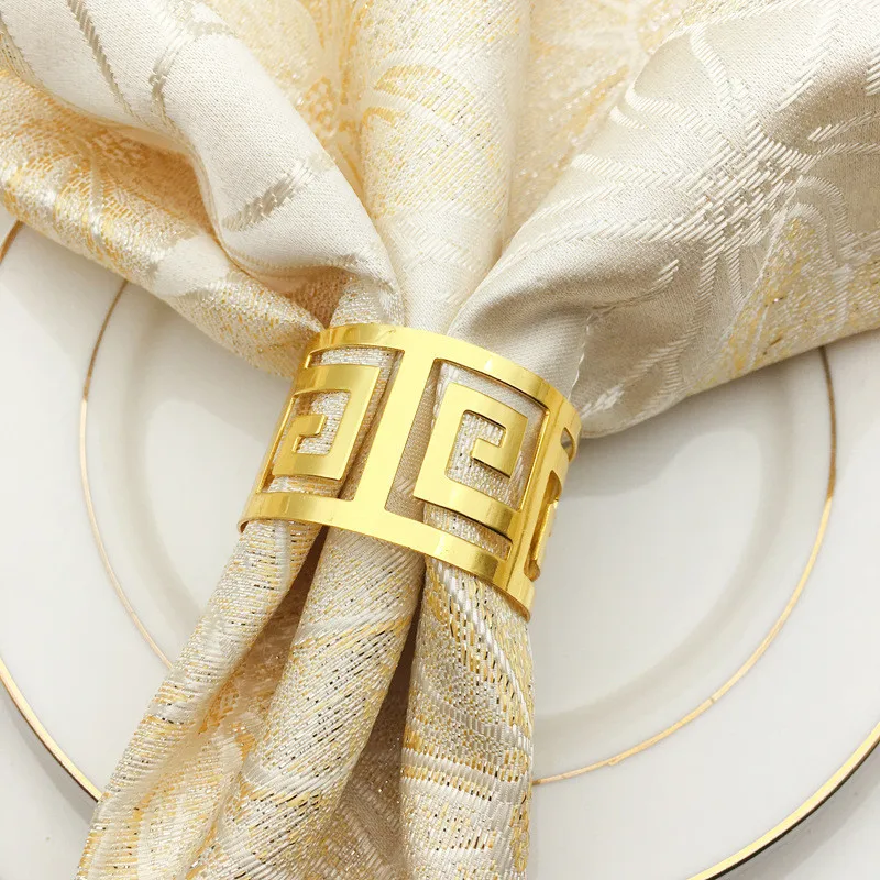 

6pcs Serviette Rings Alloy Napkin Holder West Dinner Towel Napkin Ring Party Decoration Table Decoration Accessories Tool