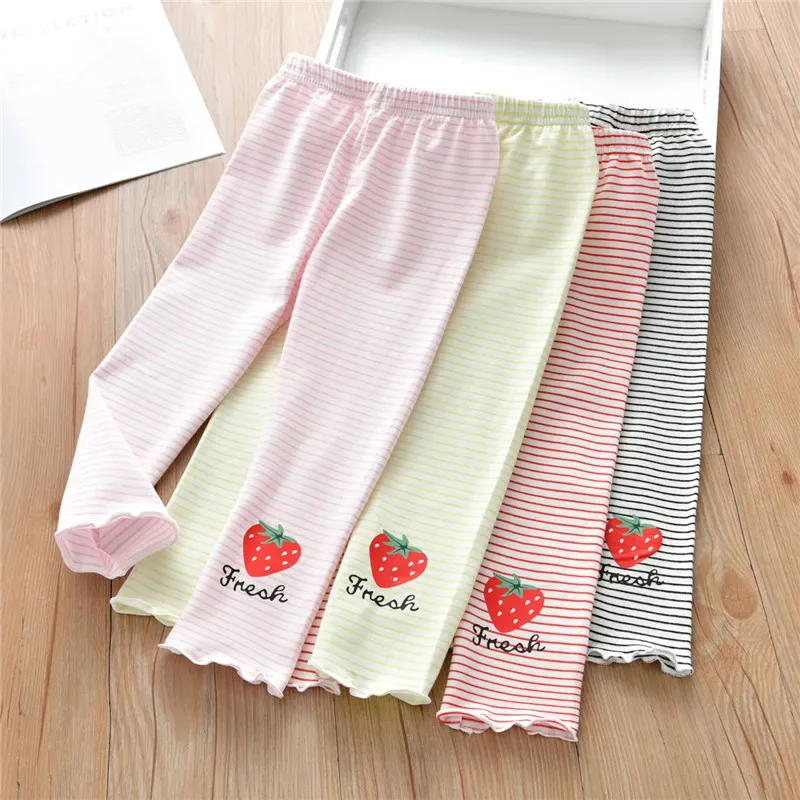 

Children'S Casual Leggings 2-6 Years Old Girls Long Pant Spring Autumn Baby Trousers Infant Slim Strawberry Cotton Pants Clothes
