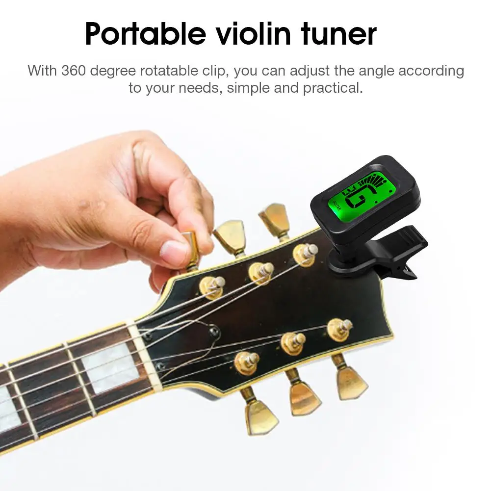 Digital Electric Guitar Tuner LCD Screen Mini Clip-on For Bass Chromatic Violin Ukulele Instrument Accessories | Спорт и развлечения