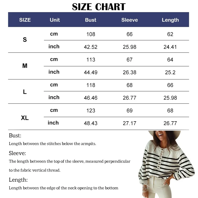 

HEFLASHOR Knitted Long Sleeve Cardigan Women White Stripe Loose Y2K Autumn Winter Fashion Casual Sweater Top V Neck Oversized