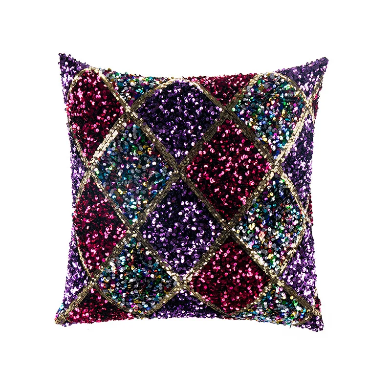 45X45CM квадратная подушка контрастная наволочка с блестками наволочки для