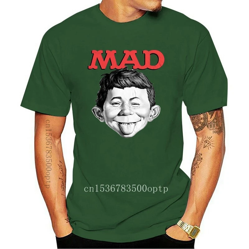 

Новый журнал Mad, Альфред E 2021man, ретро футболка 1970-х годов, забавная графическая футболка Wbt349, ретро футболка