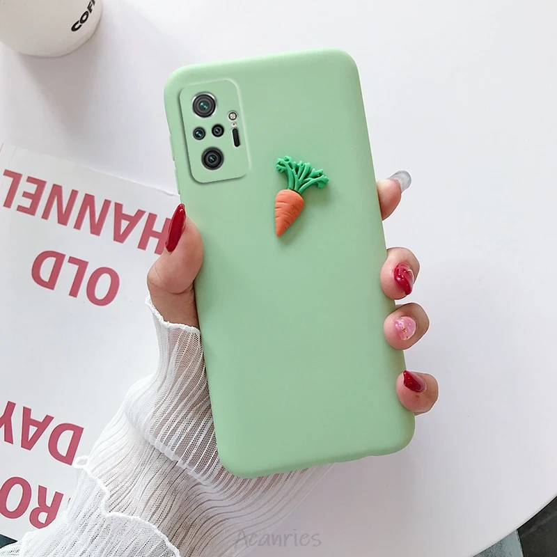 Силиконовый чехол-накладка для Xiaomi Redmi Note 10 Pro Max 10S 5G с 3d фруктами матовый ТПУ |