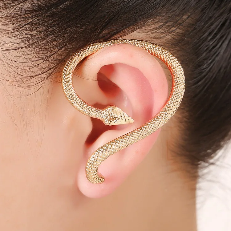 

Distorted Snake Geometric Hip-Hop Earrings Female Jewelry Exaggerated Serpentine Embossed Stud Earring For Women Halloween gift