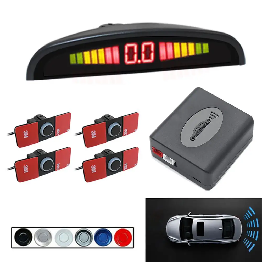 

Car Parking Sensor Set LED Display 4 Probe 16.5mm 12V Backup Reversing Radar Monitor System