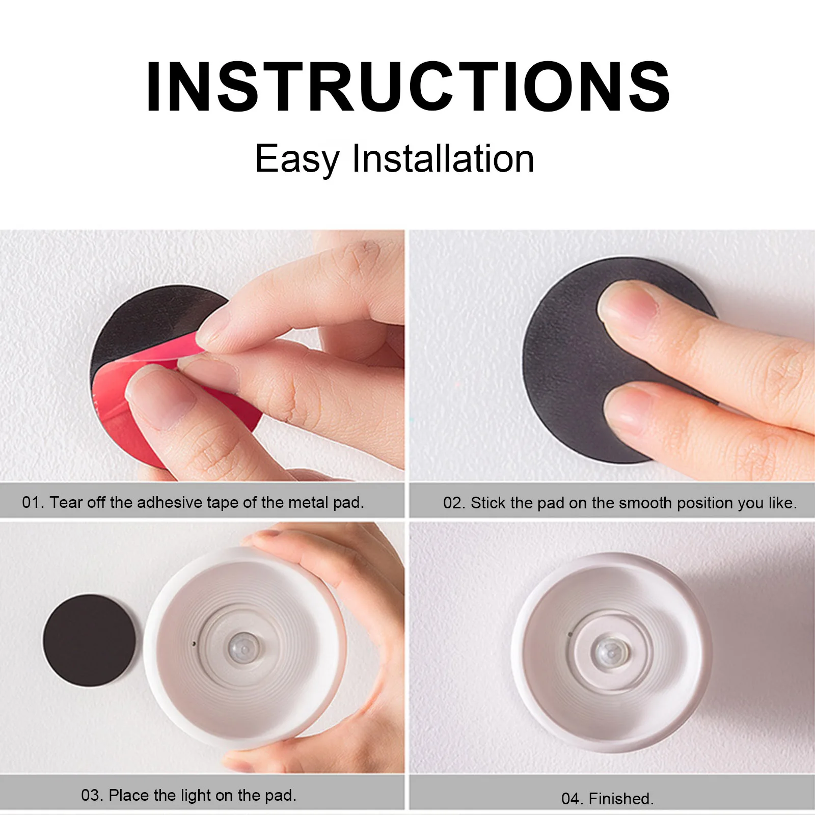 

TW-L36 LED Motion Sensor Light Battery Operated USB Rechargeable Wireless Motion Sensing Activated LED Night Light White/Warm