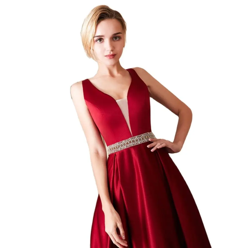 Real Picture Boad Neck Evening Dresses Long with Sash Satin Prom Party Gowns Custom Made Vestido De Festa Longo | Свадьбы и