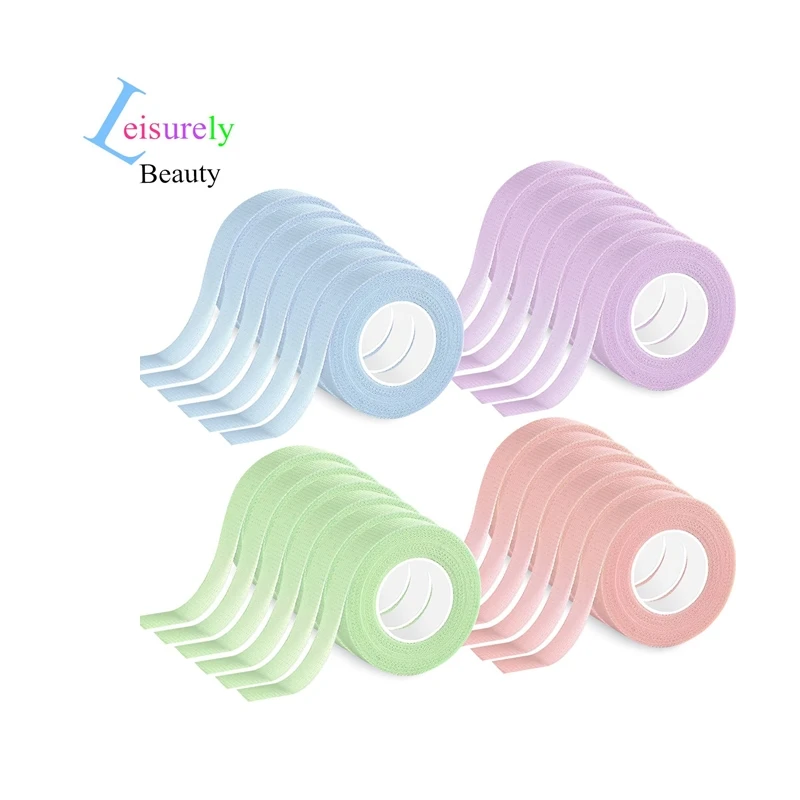 

3 PCs Eyelash Extension Green Tape Sticker Isolation With Holes Transparent Medical Non-woven fake lash Eyeliner tapes