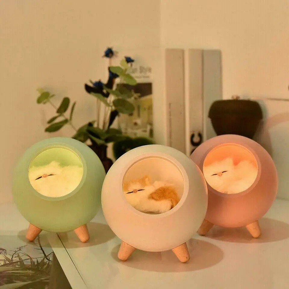 Горячая Распродажа Милая маленькая милая кошка домашний дом ночной Светильник