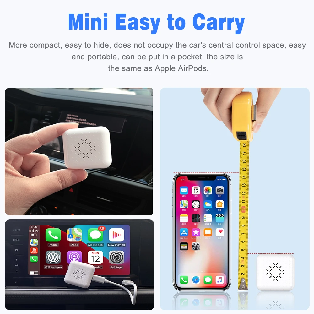 Беспроводной адаптер Anchtek Mini Carplay новый для Toyota/Ford/Passa/Golf/Volkswagen/Audi/Mercedes и т. д. Bluetooth