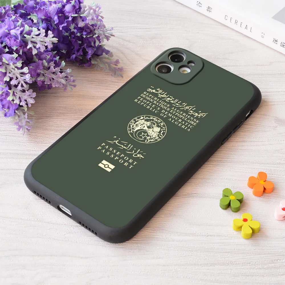 

For iPhone Algerian Passport Print Soft Matt Apple Case