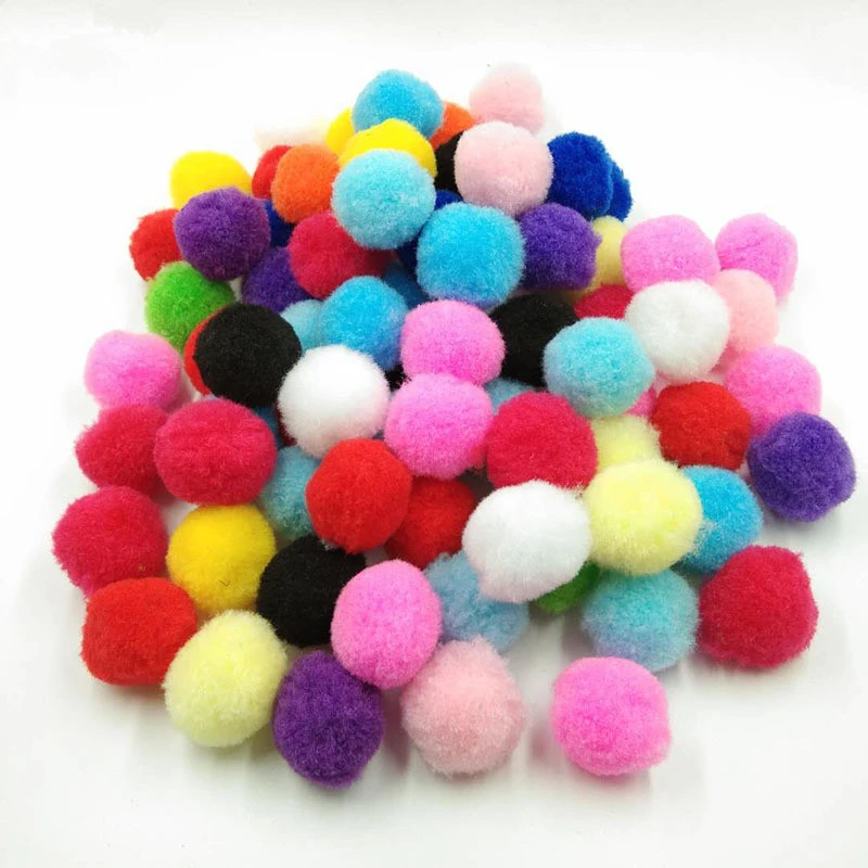 

100pcs/lot 20/25/30mm Mini colour mixture Fluffy Soft Pompoms Ball Home Decor Sewing Supplies Crafts DIY material
