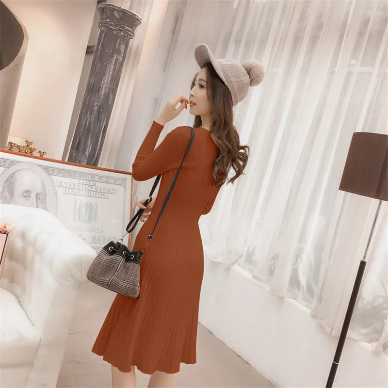 Новинка 2020 женское весенне-осеннее трикотажное платье модное простое тонкое