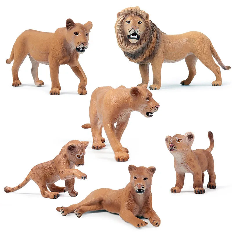

New Small Size Africa Lion Wild Animal Figure Collectible Toys Action Figures Solid Plastic Cognition Educational Kids Toys Gift