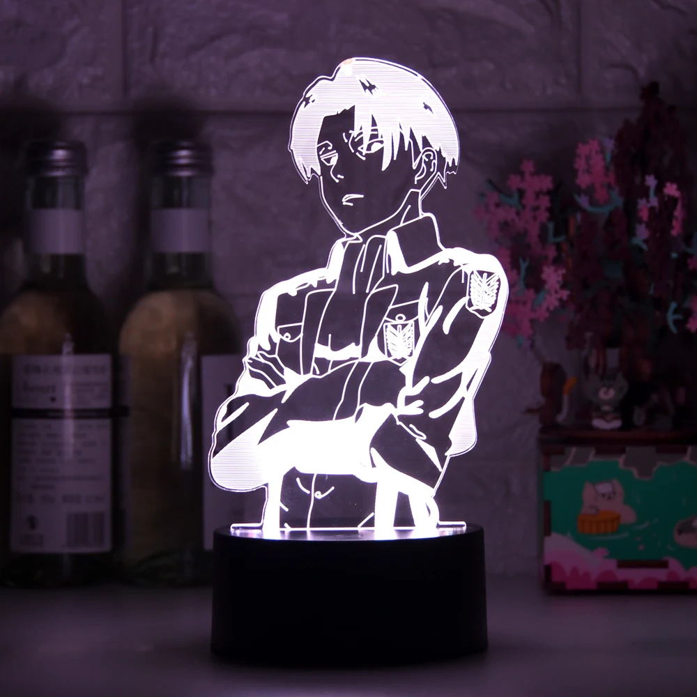 

Anime Attack On Titan Acrylic Table Lamp For Home Room Decor Light Cool Kid Child Gift Captain Levi Ackerman Figure Night Lights