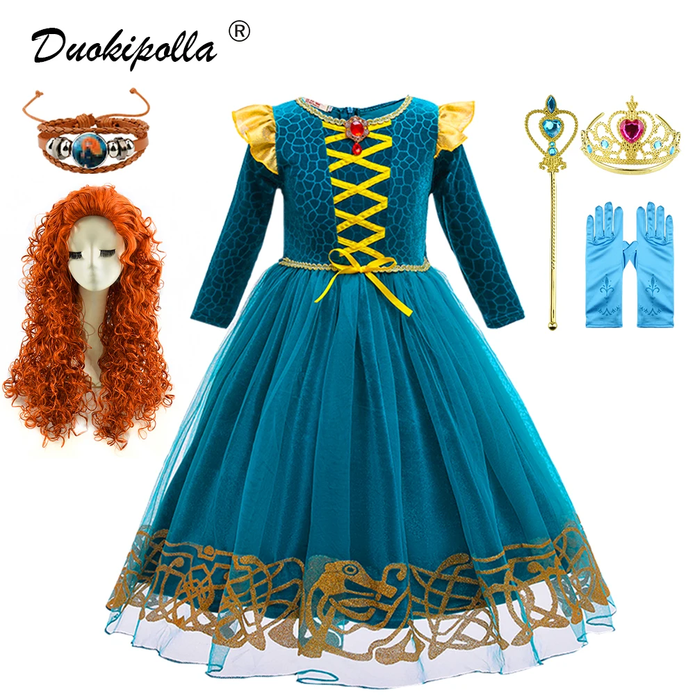 Детское платье принцессы Merida детский маскарадный костюм на Хэллоуин волшебный