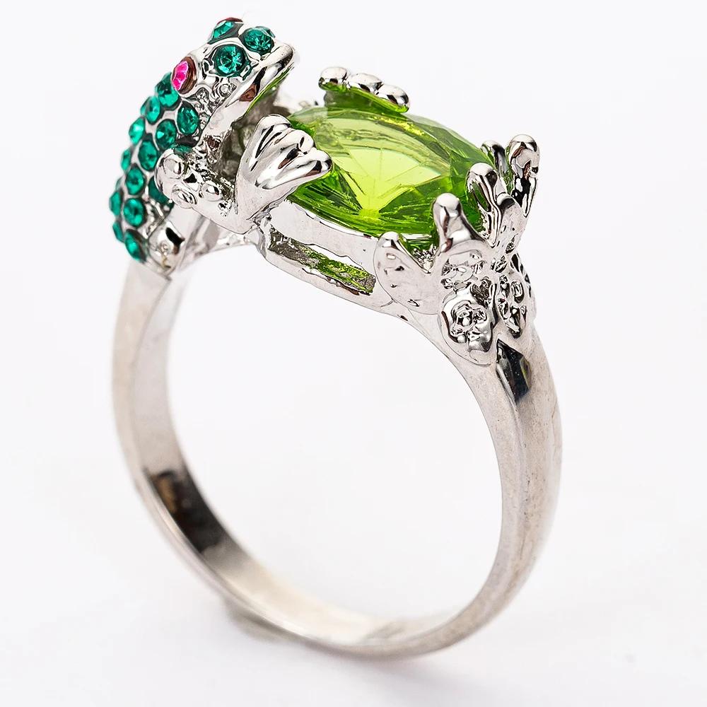 Модные Винтажные кольца на палец с зеленым кубическим цирконием и кристаллом