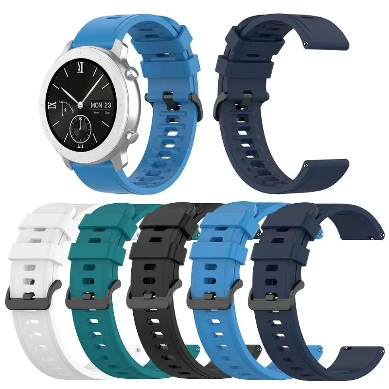 Регулируемый ремешок для часов силиконовые сменные аксессуары Amazfit GTR 42/47 мм/GTS/BIP