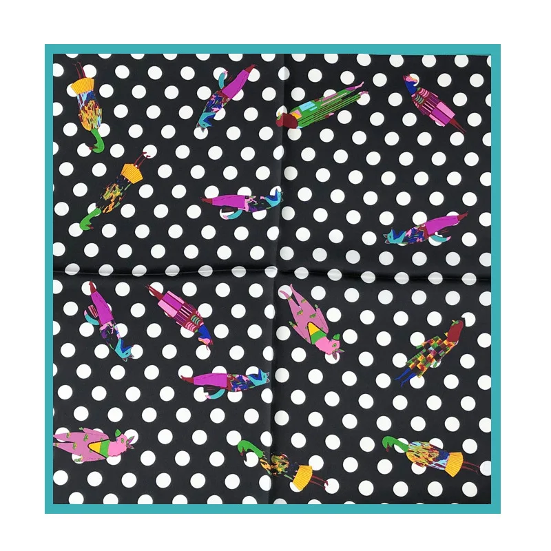 

2020 Women Square Neck New Scarves 100% Silk Scarf Foulard Shawls And Wraps Bandana Neckerchief Poncho Headband Hijab 53*53cm