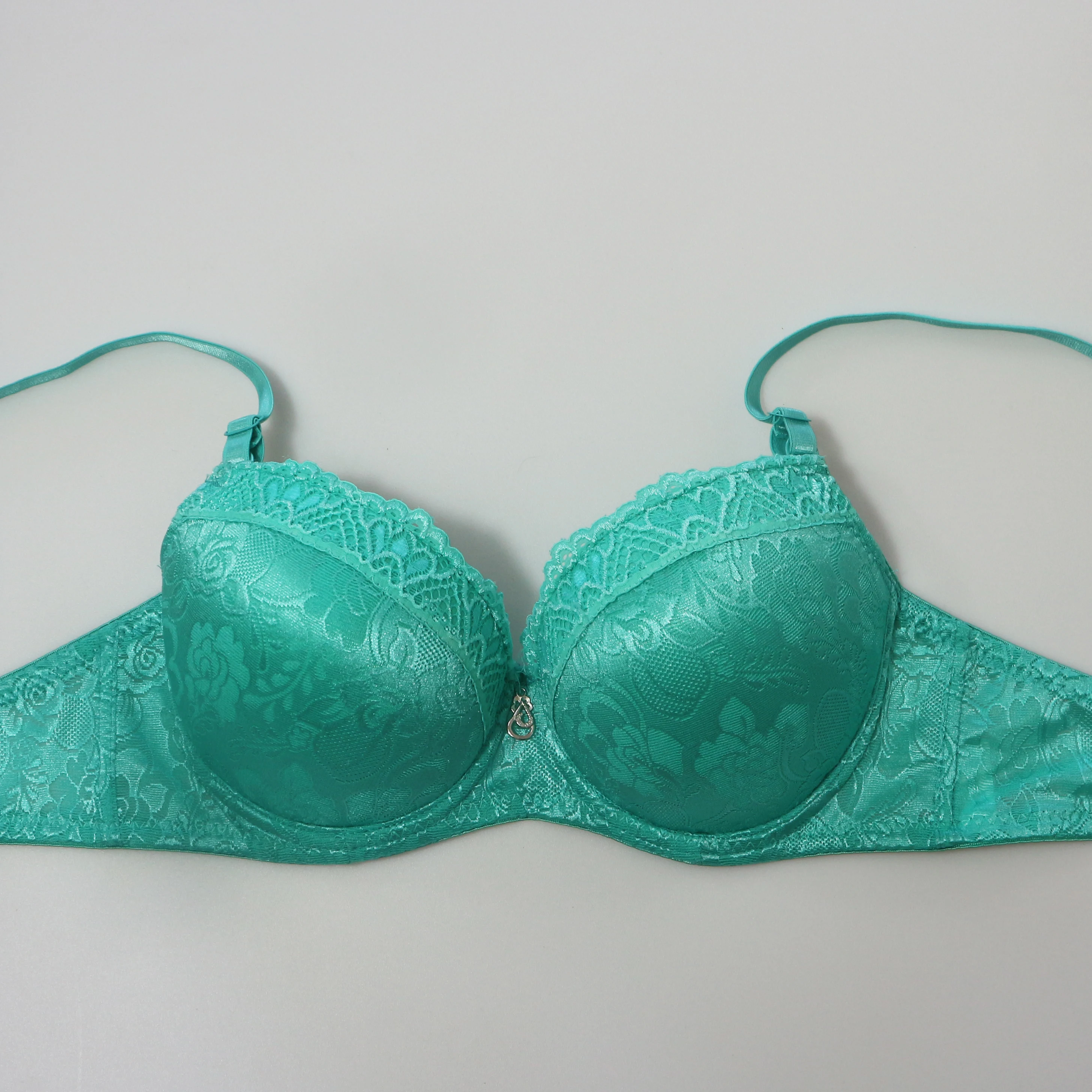 Сексуальный зеленый кружевной бюстгальтер женское белье 3/4 чашки удобные