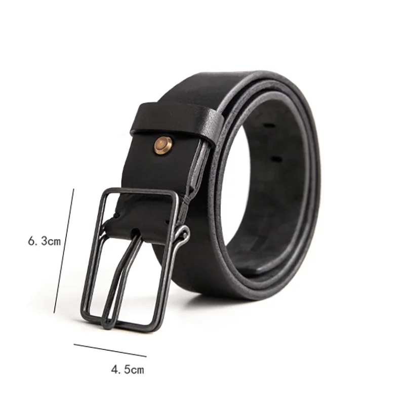 

AETOO Pure copper pin buckle with thick head layer cowhide belt, men's retro belt, fashion trend belt