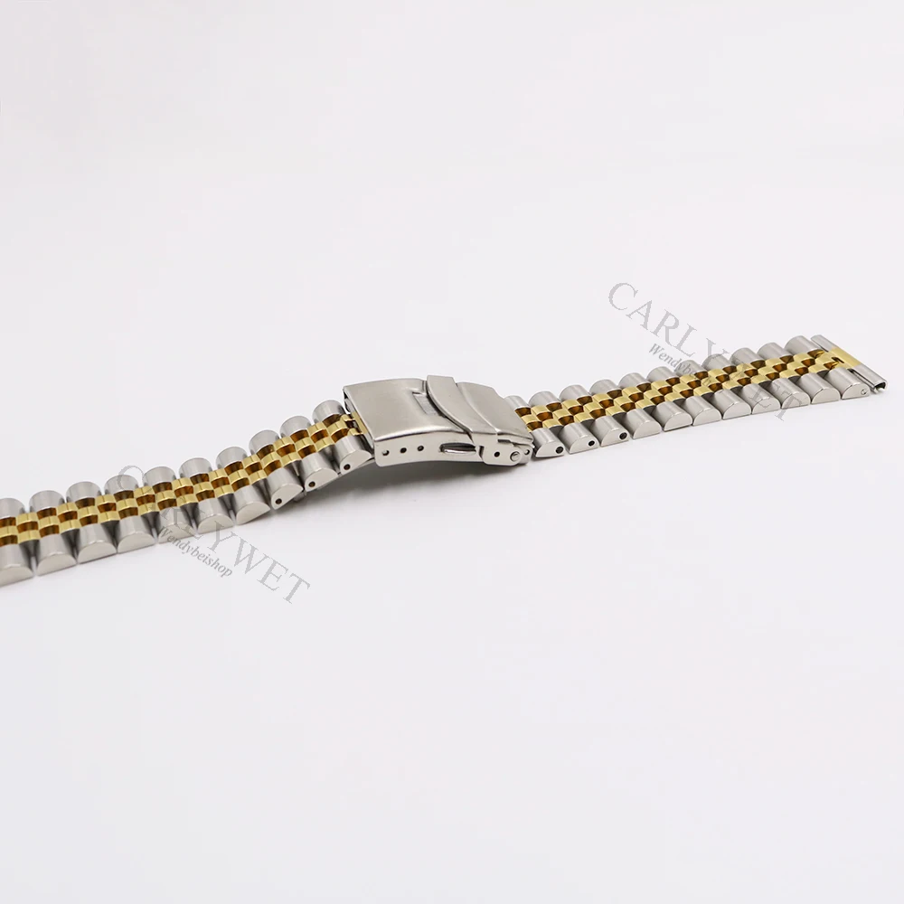 Rolamy 20mm Luxury 316L Straight End Solid Screw Links Replacement Watch Band Strap Jubilee Bracelet For Seiko Omega