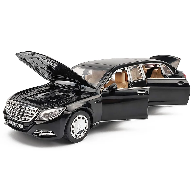 1:32 металлический игрушечный автомобиль модель Maybach S650 брелок для автомобильных ключей, Diecasts Автомобили со звуковым светильник оттягиваемая назад машина хранения детских игрушек для детей Подарки