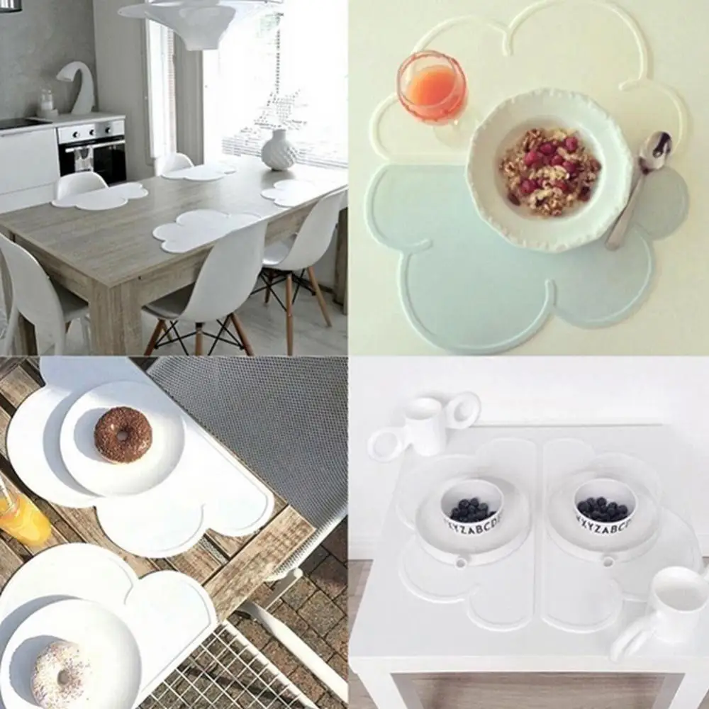 Силиконовая Термостойкая подставка под тарелку с мультяшными облаками чашу для