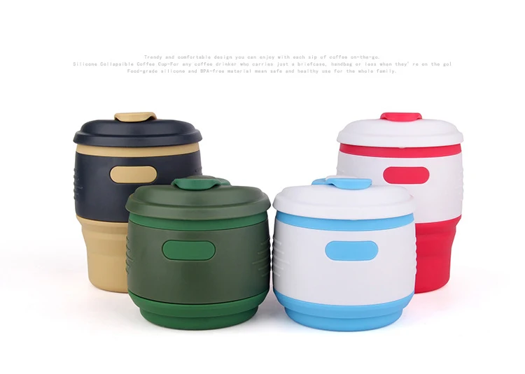 Folding Water Container Silicone Coffee Cup Multifunctional Large Size Tea Cup Kitchen Supplies Insulation Outdoor Drinking Cups