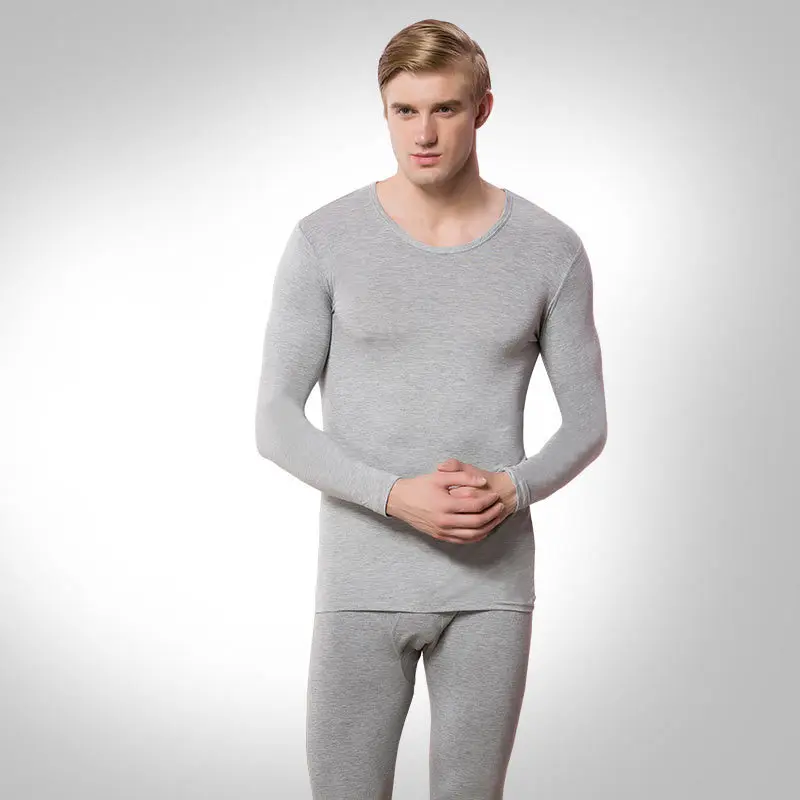 Высокое качество! Осень/зима мужской модальный сплошной цвет тонкий срез нижнее