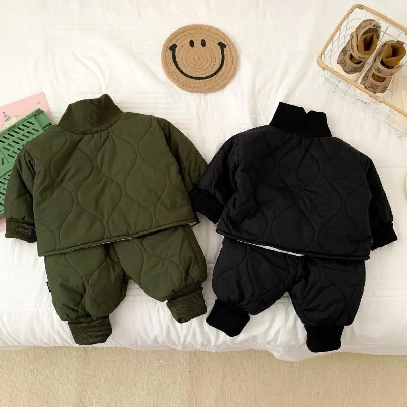 

Зимняя Новинка 2021, Одежда для новорожденных, модные комплекты для мальчиков, теплый милый однотонный комплект для девочек