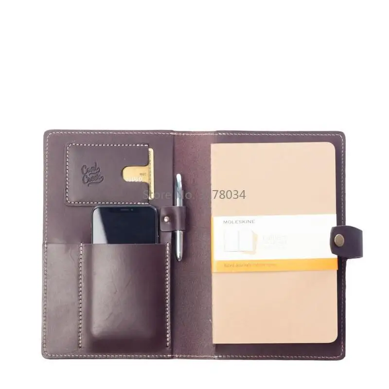 Кожаный высеченный кожаный портфель Moleskine большой мягкий чехол для блокнотов Wickett Craig полное зерно подходит кожаный журнал A6/A5