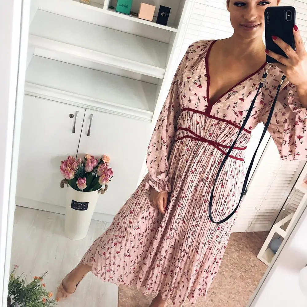 Праздничное платье Ins хит продаж сексуальное с v образным вырезом приталенное феи