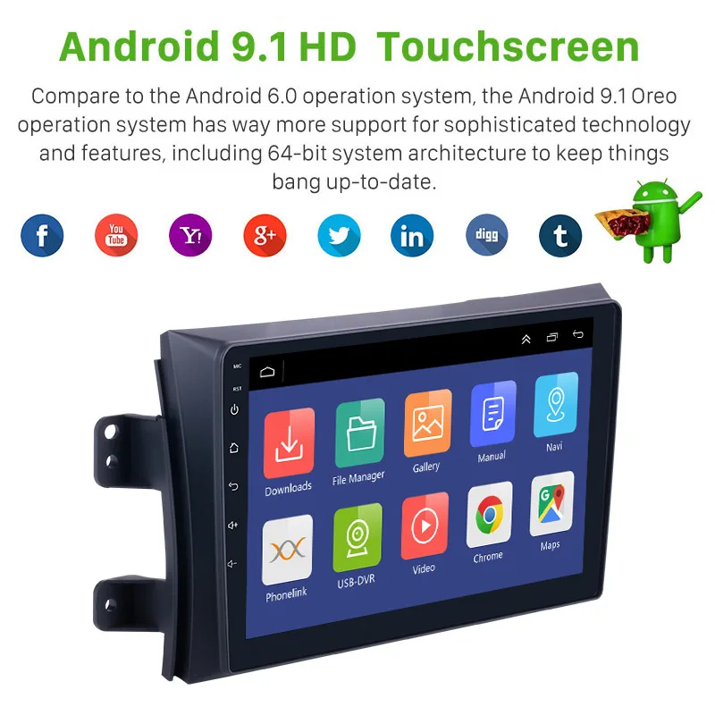 Harfey Android 9 1 GPS HD сенсорный экран для Suzuki SX4 2006 2012 с радио OBD2 3G WIFI Bluetooth Автомобильный