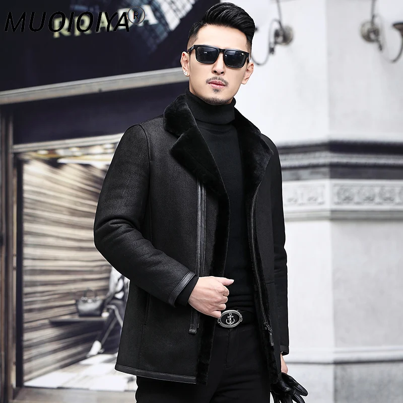 

MUOIOYIA Winter Men Natural Coat Genuine Leather Jacket Warm Coats Men's Clothing Casaul Clothes Chaquetas Hombre 2022 WPY4406